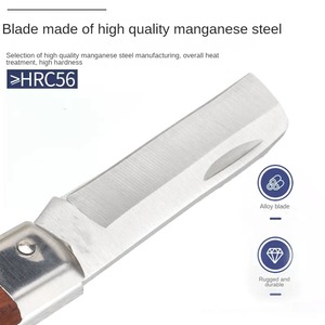 Couteau électrique en acier spécial, manche en bois ancien, isolé, pour dénuder les fils, dénuder les câbles, tirer les fils, couteau OEM Hengwei - Product Image 3