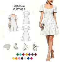 Robes décontractées pour femmes Yegao, été, sur mesure, 100% coton, respirantes, tissées, coupe trapèze, longueur genou, col carré, motif à pois, OEM