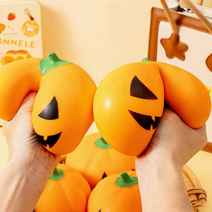 High Quality TPR Halloween Pumpkin Squishy Slow Return Hand Exercise <b>Squeeze</b> Stress Relieve Mochi Toys for Kids and Adults - Product Image 2