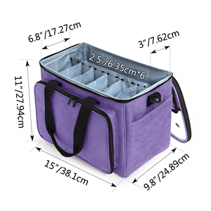 Organisateur de fils à grande capacité avec séparateur intérieur, portable pour transporter vos projets - Product Image 6