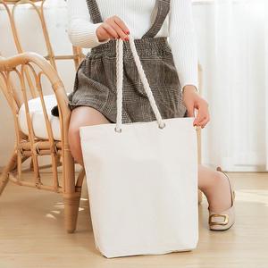 Eco-Friendly <strong>Jute</strong> Rope Handle <strong>Tote</strong> <strong>Bag</strong> Custom Logo Printed Cotton Canvas Reusable Grocery Shopping Shoulder <strong>Bag</strong> <strong>Wholesale</strong> - Product Image 5