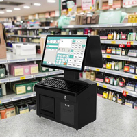 Sistema POS Todo en Uno con Pantalla Táctil Dual Inteligente de 14 Pulgadas, Intel I3, Pago NFC, Windows/Android, 4GB+64GB, Wi-Fi 6 para Comercio Minorista