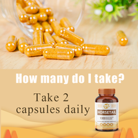 Capsules de prêle de marque privée OEM ODM 1000 mg | Supplément d'extrait de plantes pour des cheveux, une peau, des ongles et un soutien articulaire sains, végétalien