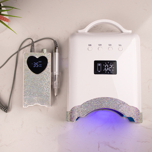 เครื่องทำเล็บเจลไร้สายเจลยูวีแบบ LED สีขาว78W โคมไฟติดเล็บเพชรเทียมประกาย - Product Image 4