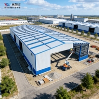 Entrepôt à structure métallique à faible coût, hangar métallique, bâtiment en acier pour logistique et stockage, structure durable