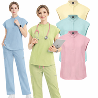 Conjuntos de Uniformes Médicos Touchhealthy para Enfermeras, Uniformes de Trabajo para Doctoras y Enfermeras, Uniformes de Salón de Belleza, Conjuntos de Uniformes Elásticos para Mujer