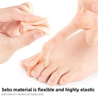 Séparateur d'orteils à trou unique pour hallux valgus, orteils superposés, avec coussinet orthopédique réglable en éponge et conception à clipser