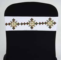 Éthiopie Chaise Ceintures Chemin De Table Arc Sash Élastique Chaise Cravates Habesha Érythrée pour Mariage et Événements Décoration