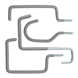 Ensemble de crochets à visser robustes pour garage, crochets de rangement muraux en fer, organisateur industriel durable gris OEM - Product Image 1