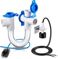 SANQIAOHUI Brosse de nettoyage de piège à condensat standard de 3/4 pouces SS2 SS3 Kit combiné d'interrupteur à flotteur de débordement de condensat 24V DC HVAC