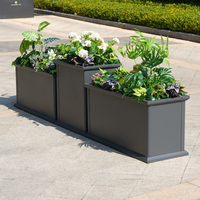 Pot de fleurs extérieur rectangulaire en alliage d'aluminium en métal grandes fleurs boîte de plantation d'arbres pour la décoration de la rue