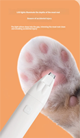 Ensemble de tondeuse à ongles et de tondeuse à poils pour animaux de compagnie, tondeuse électrique LED avec fonctions de coupe de poils et de ponçage des ongles réglables