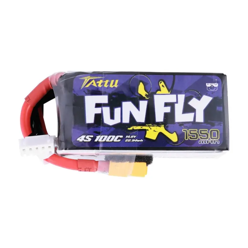 Tattu Funfly 14.8V 1550mAh 100C 4S Lipo Battery for Emax HAWK 5 FPV Racing Drone
