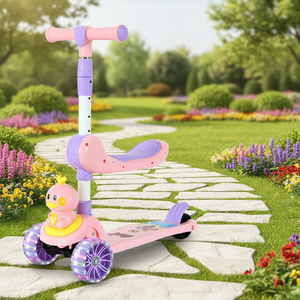 Nuovo Modello Mishore Monopattino 3-in-<span class=keywords><strong>1</strong></span> per Bambini, Pieghevole per Uso Esterno, Struttura in Plastica, Sedile Regolabile in Altezza, Avvio con Un Solo Pulsante - Product Image 6