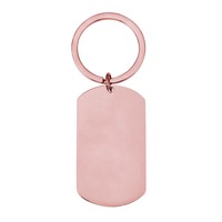 Benutzer definierte gravierte rechteckige Edelstahl Schlüssel anhänger 18 Karat Gold schwarz blau Hunde marke Anhänger Puppe Holz Blank Gravur Schlüssel ring