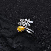 Accessoires en gros pour femmes, bijoux fins, bagues en argent sterling 925, fleur, sens avancé, zircon, bague pour femmes