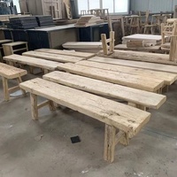 Antique Offre Spéciale Extérieure De Style Chinois Rustique Longue Vintage Jardin Régénéré Solide Lit En Bois Fin Banc