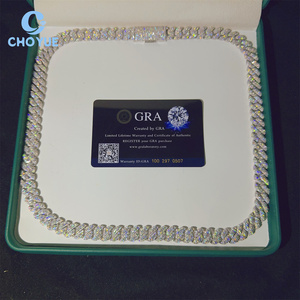 10MM <b>Iced</b> <b>Out</b> VVS Moissanite Diamond Cuban Link <b>Chain</b> 925 Sterling Silver Hip Hop Style Trend Jewelry Necklace - Product Image 1