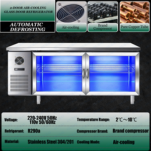 180L Commercial Salad Bar Counter Freezer <b>Table</b> Digital air display fridge refrigeration pizza - Product Image 3