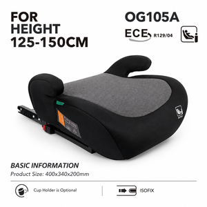 Siège auto rehausseur pour bébé ECE R129 avec <span class=keywords><strong>ISOFIX</strong></span> et <span class=keywords><strong>ceinture</strong></span> de sécurité, 125-150 cm, sans dossier, pour enfants, vente en gros d'usine OEM ODM - Product Image 1