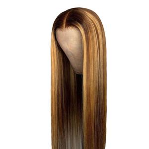 Peluca de cabello liso con encaje frontal para mujer, tocado de fibra química, fabricante al por mayor, novedad de 2023 - Product Image 1