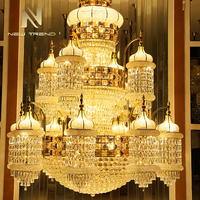 Lustre LED de style antique sur mesure pour mosquée, grande salle de prière, décoration musulmane