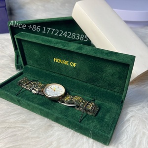 Caja de reloj de terciopelo verde personalizada directa de fábrica, caja para correa de reloj con logotipo personalizado, cajas y estuches de reloj de lujo para hombre - Product Image 3