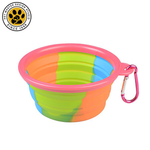 SinSky mangkuk makanan air lipat portabel, perjalanan luar ruangan silikon dapat dilipat makanan anjing hewan peliharaan mangkuk untuk anjing - Product Image 2