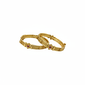 Women's Indian Traditional High Quality <b>Gold</b> Plated Copper Multi Color <b>Bangles</b> <b>Set</b> for Wedding Anniversary Party Gift Occasions - Product Image 2