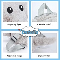 Sac à dos en forme d'éléphant pour enfants d'âge préscolaire, sac de voyage, Animal en peluche douce, jouet mignon, sac à dos à bandoulière réglable