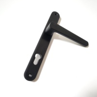 Poignée de porte coulissante en aluminium noir CNC tendance pour hôtel, avec serrure à levier au design européen moderne, ODM OEM noir mat