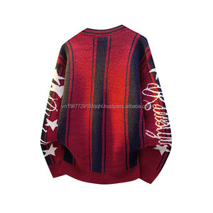 Camiseta de Fútbol Digital Jacquard Street para Hombre y Mujer, Estilo Deportivo Holgado y Moderno, Tejido Casual, Cuello Redondo, Forro de Algodón, Color Rojo Vino - Product Image 3