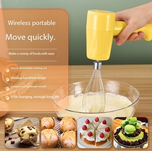 Batteur à œufs électrique sans fil rechargeable, mixeur portatif 2 en 1, robot culinaire, fouet, outil de pâtisserie - Product Image 4