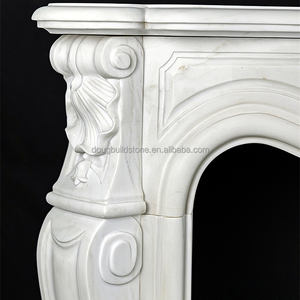 Dougbuild Cheminée en pierre à sculpter de conception française classique personnalisée Cheminée Louis VX en marbre blanc - Product Image 4