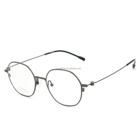 Montura de gafas ópticas redondas de titanio unisex, monturas de gafas graduadas ligeras a la moda