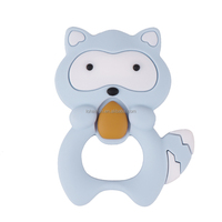 Jouet de dentition pour bébé, anneau en Silicone, en forme d'animal de raton laveur, accessoire éducatif à mâcher pour nouveau-né,