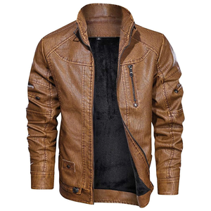 Premium Genuine Leather Winter Sheep Fur Leather <b>Jacket</b> for Men <b>Women</b> Customizable Motorcycle Biker Outerwear with Fleece Lining - Product Image 1