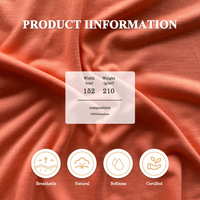 Tissu jersey simple en fibre de bambou certifié OEKO-TEX 160 g/m², doux et respirant, pour t-shirts et sous-vêtements, en stock, vente en gros