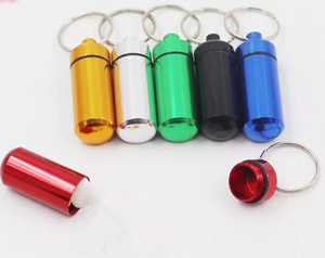 Portable Custom Logo <b>Mini</b> Aluminum Storage Cases With Keychain Novelty Design Easy Carry Pill Box - Product Image 3