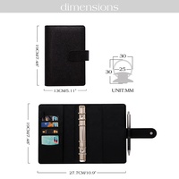 Hongbo Meilleure vente 6 couleurs argent-anneau A6 budget classeur planificateur avec cuir brillant de reliure à feuilles mobiles comme cadeau de Noël