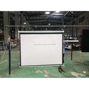 Venta al por mayor de la pared pantalla manual tamaño 72 ''-150'' blanco mate o <span class=keywords><strong>con</strong></span> cuentas de vidrio 16:9 <span class=keywords><strong>proyector</strong></span> - Product Image 1