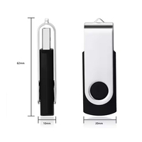 Memoria USB Rotatoria al por Mayor de 16GB/32GB/64GB, USB 2.0/3.0 de Alta Velocidad, Mini Pendrive Colorido con Llavero, OEM/ODM Disponible