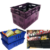 Caisse empilable et emboîtable en plastique léger, durable et écologique HAOSEN pour le stockage et l'emballage de légumes et de fruits