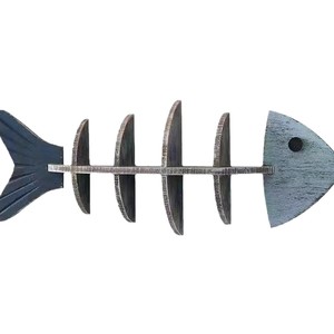 Creative fishbone-shaped <b>wall</b>-<b>mounted</b> storage <b>shelf</b>, blue decorative storage <b>shelf</b> for living room, multi-layered bookshelf. - Product Image 1