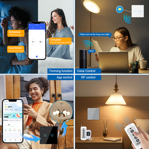 Interruttore intelligente certificato EU con pannello in vetro con Design Touch pannello comando vocale impermeabile 220V 10A filo neutro opzionale Smart Life - Product Image 2