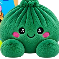 Peluche Mignonne en Forme de Boulette Anti-Stress, Jouet Doux à Presser avec Panier et Boîte Cadeau pour Enfants