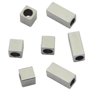 100pcs Stainless Steel Square Ball Beads Silver 3/4/5/6mm With Large Hole European Space Beads For DIY Jewelry Making