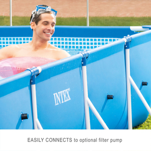 INTEX 28273 Marco <span class=keywords><strong>rectangular</strong></span> Piscina sobre el suelo 450cmX220cmX84cm Piscina con marco de metal <span class=keywords><strong>rectangular</strong></span> - Product Image 2