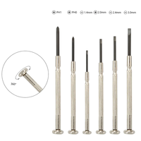 Mini Juego de Destornilladores de 6 Piezas para Reparación de Gafas/Relojes, Kit de Herramientas de Metal Cromado, 6 Tamaños Diferentes, Multiusos, Plano, Torx, Ranurado
