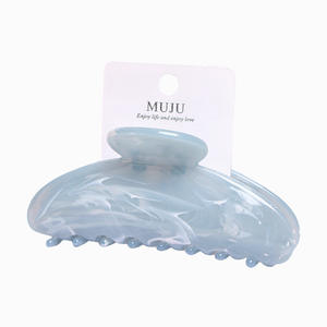 새로운 고급 아세트산 대리석 클로 클립 백 헤드 하프 서클 크레센트 샤크 헤어 클립 헤어 액세서리 - Product Image 5